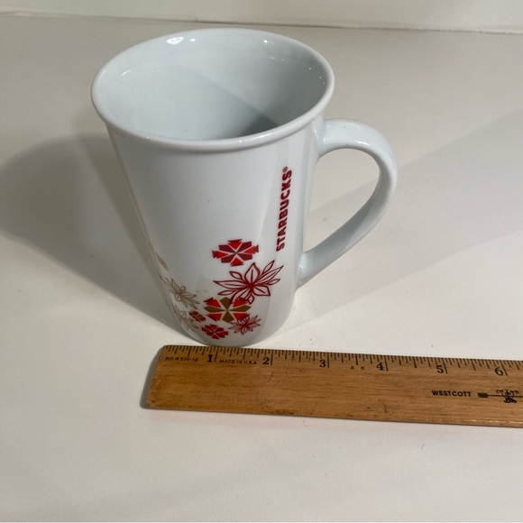 Starbucks Set of  2 White Red Gold Holiday Mugs        12 Oz - Picture 10 of 10
